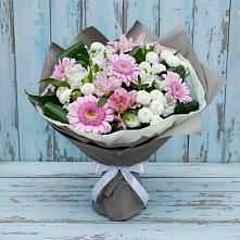 Букет цветов из:  Герберы, Альстромерии и Хризантемы в Камышеватской