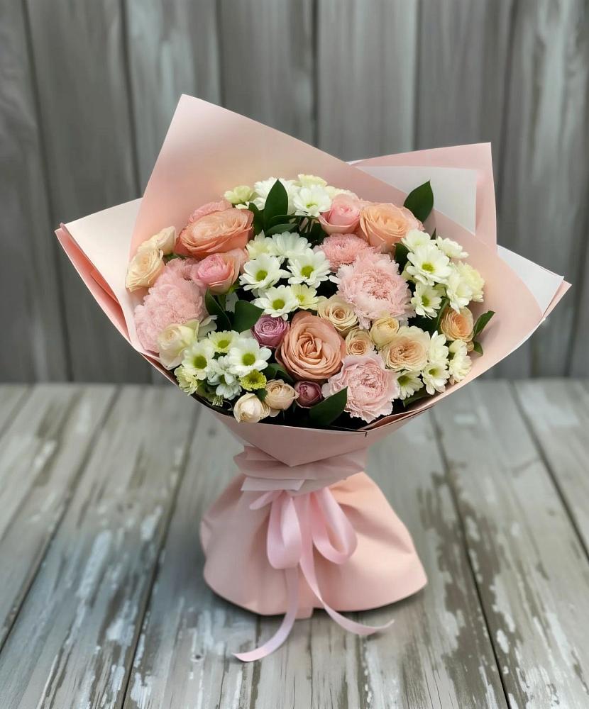 Букет цветов из: Гвоздики, Розы и Хризантемы в Камышеватской