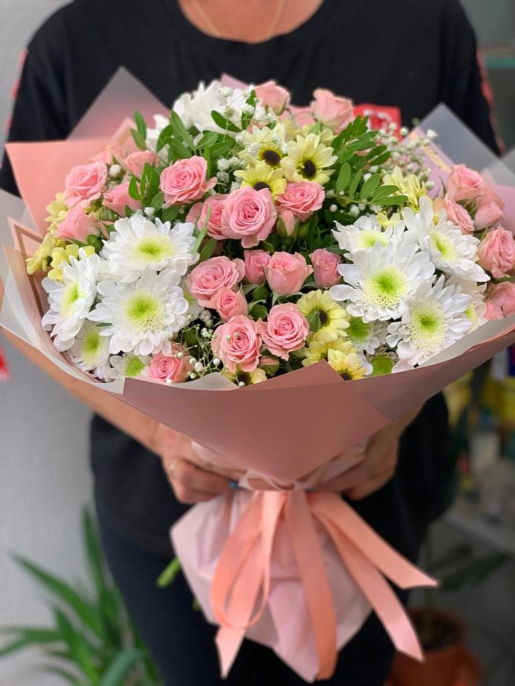 Букет цветов из: Розы и Хризантемы в Камышеватской