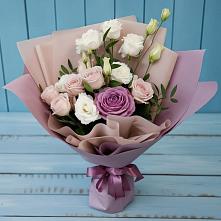 Букет цветов из:  Розы и Лизиантусы в Камышеватской