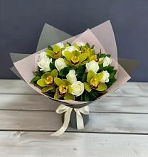 Букет цветов из:  Орхидеи и Розы в Камышеватской