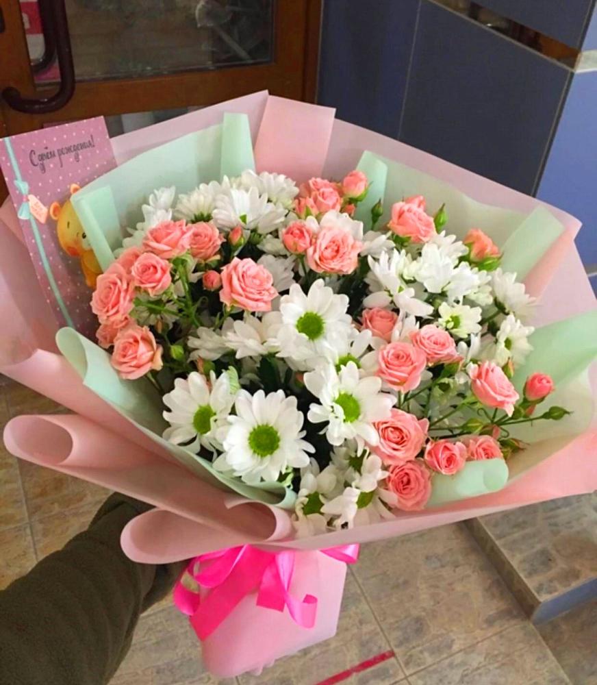 Букет цветов из: Розы и Хризантемы в Камышеватской