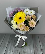 Букет цветов из:  Розы, Герберы и Хризантемы #REPLACE_PRED# Камышеватской