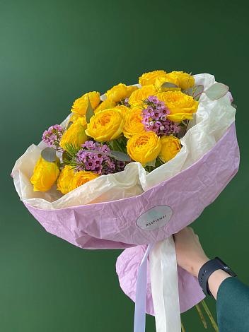 Букет Кустовые желтые розы в Камышеватской