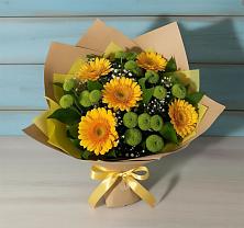 Букет цветов из:  Герберы и Хризантемы в Камышеватской