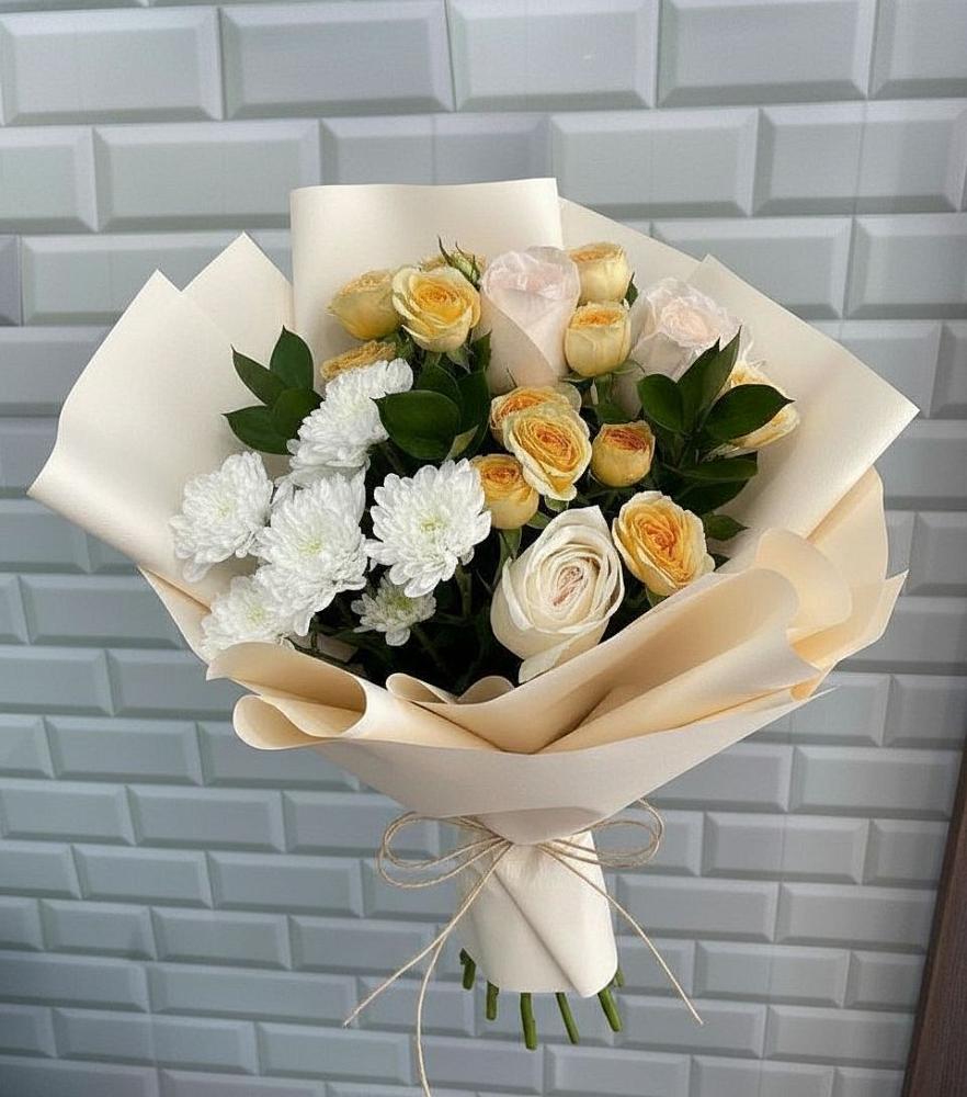 Букет цветов из: Розы и Хризантемы в Камышеватской