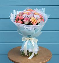 Букет цветов из:  Хризантемы и Розы в Камышеватской