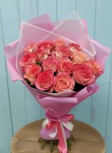 Букет 15 Розовых роз Равель в Камышеватской
