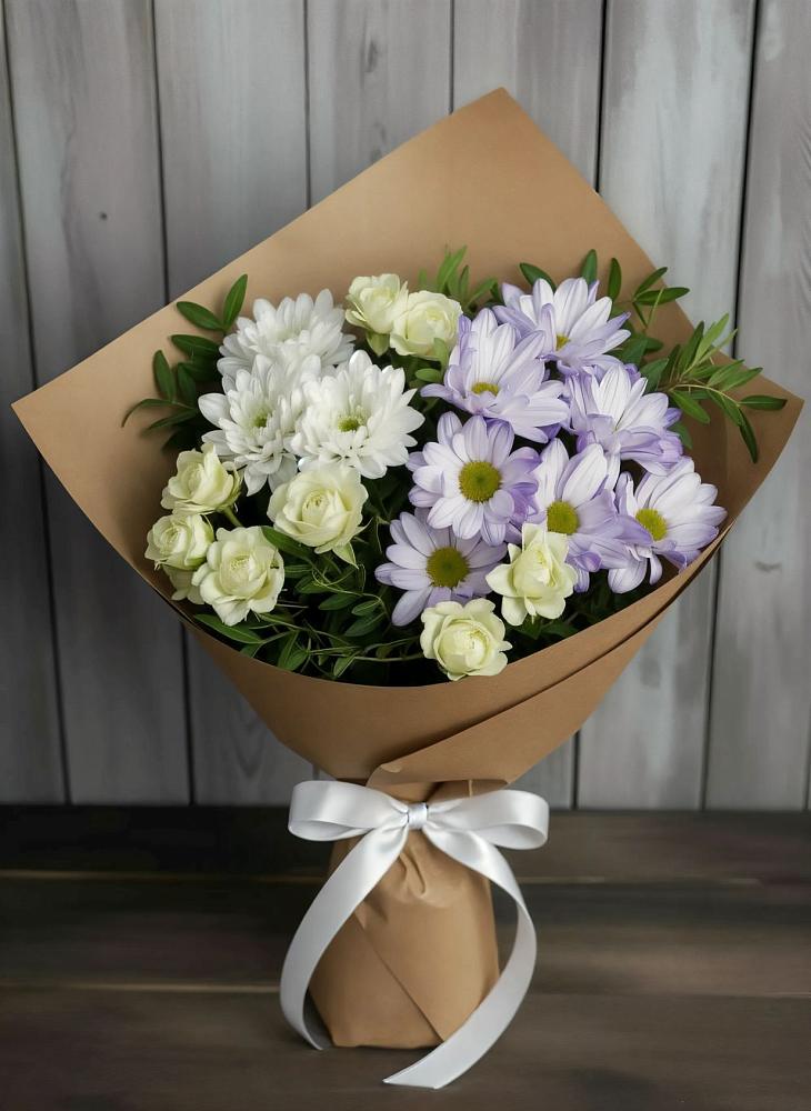 Букет цветов из: Хризантемы и Розы в Камышеватской